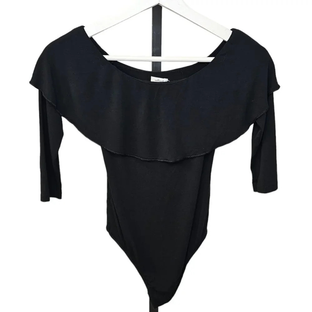 Aritzia Wilfred Off Shoulder Bodysuit Black Size XS